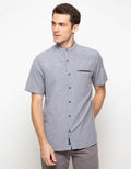 Triple Kemeja Lengan Pendek Slim Fit (Ss Mc 407 Gry)