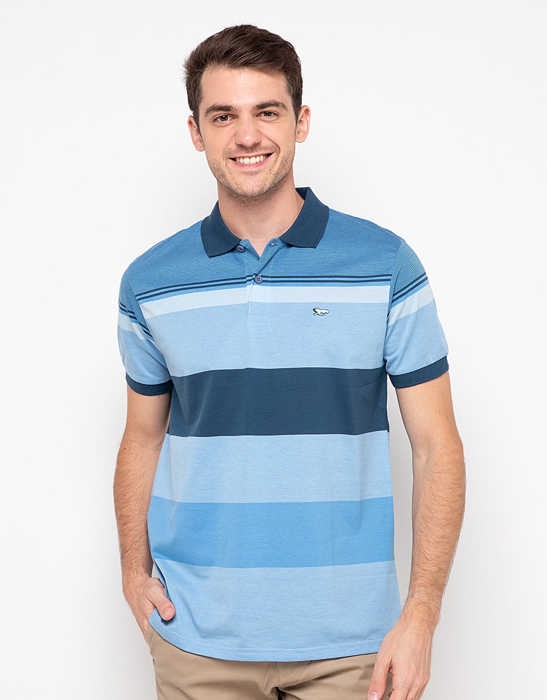 Walrus Kaos Polo Pria Motif Garis (Salur) T12102B