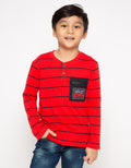 Osella Tshirt Stripe Lengan Panjang Pocket Zipper Anak Laki-Laki