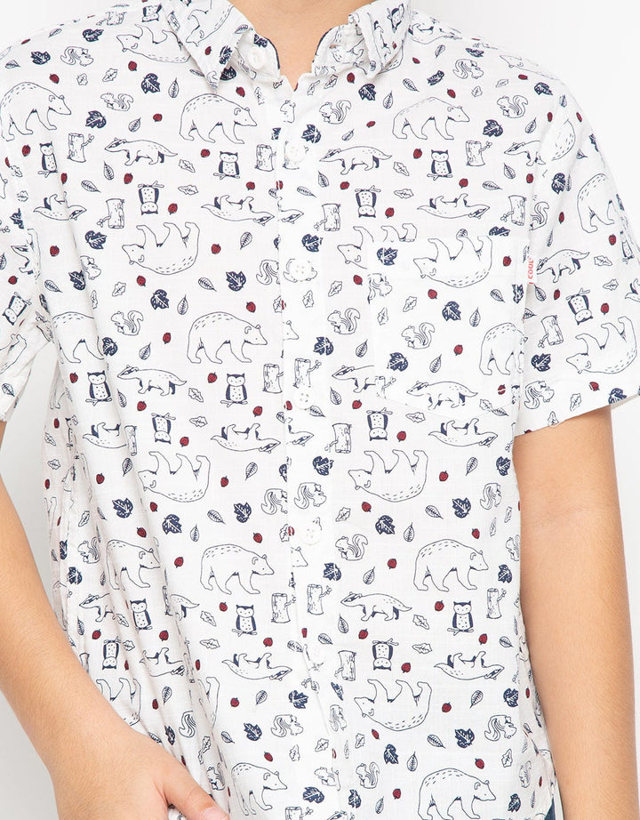 COOL BOY Kemeja Printing Owl