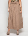 3H Buttoned Linen Long Skirt