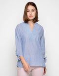 3H V-Neck Stripe Blouse