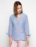 3H V-Neck Stripe Blouse