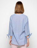 3H V-Neck Stripe Blouse