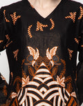 Bali Lestari Blouse V-Neck Katun Foil Wanita
