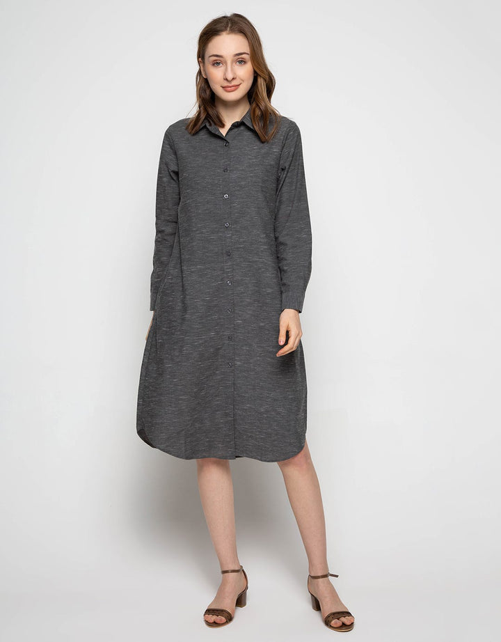 Puricia Dress Kemeja Kancing Lengan Panjang