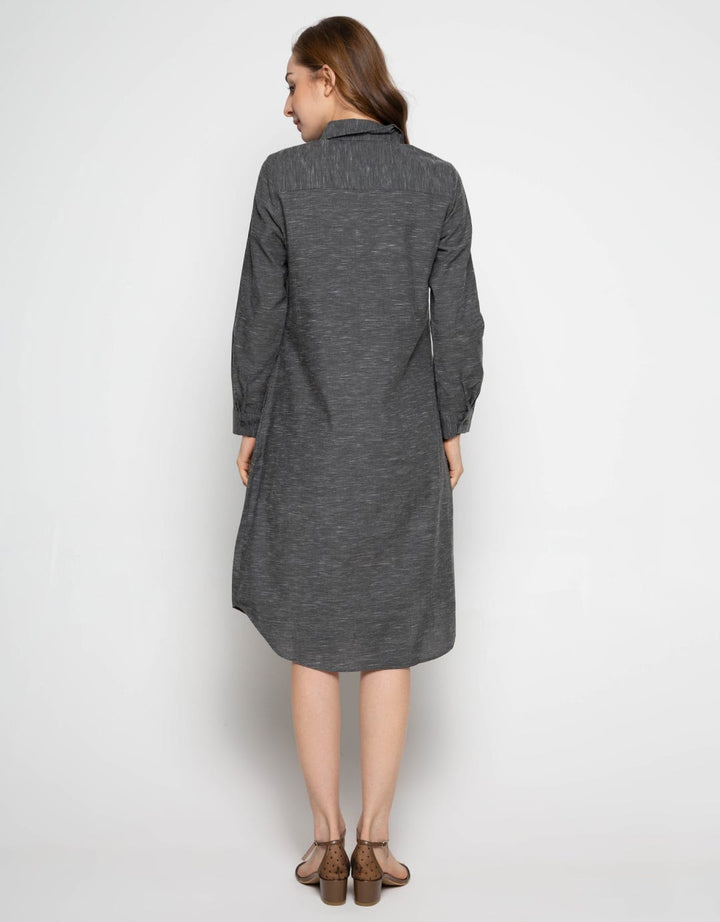 Puricia Dress Kemeja Kancing Lengan Panjang