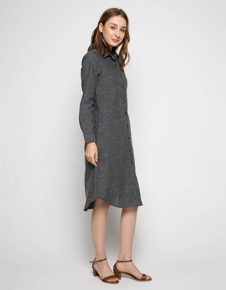Puricia Dress Kemeja Kancing Lengan Panjang
