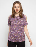Edition Women Cold Shoulder Blouse Purple