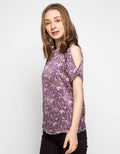 Edition Women Cold Shoulder Blouse Purple