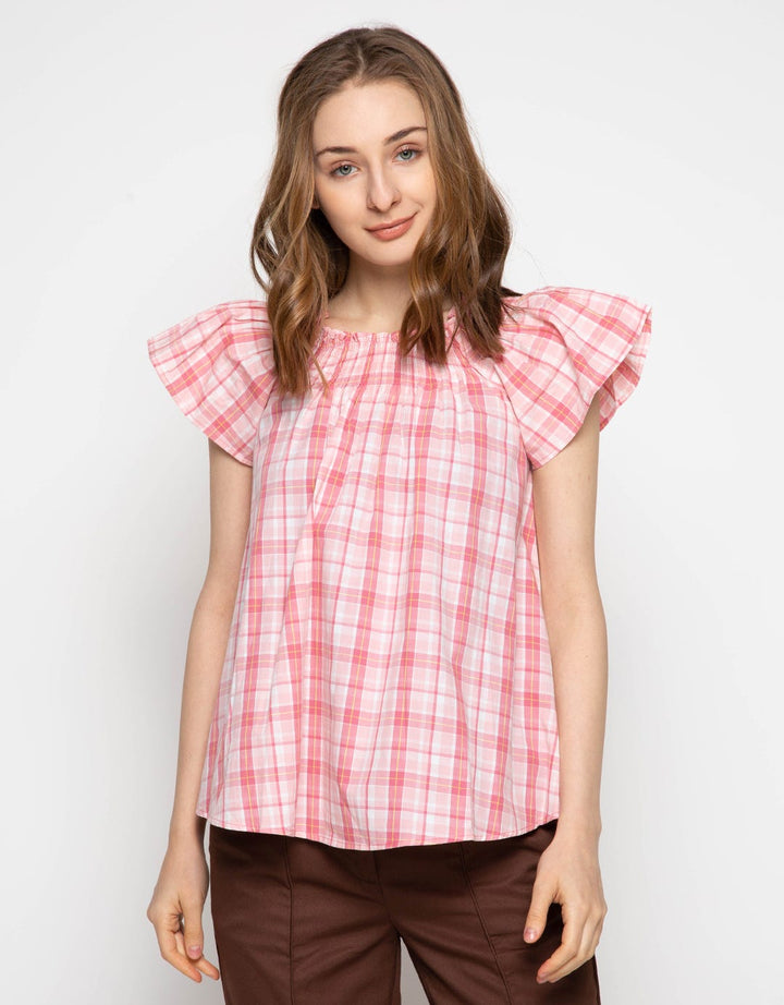 Edition Women Plaid Blouse Pink