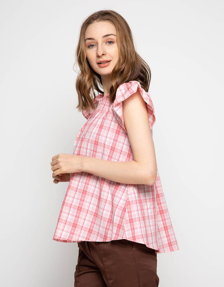 Edition Women Plaid Blouse Pink