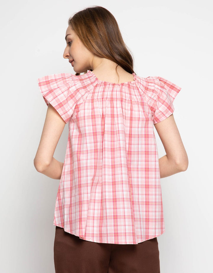 Edition Women Plaid Blouse Pink