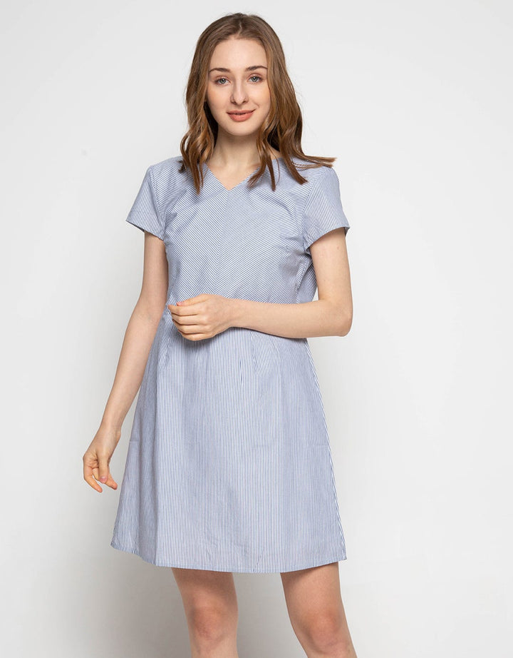Edition Women V-Neck Stripe Dress