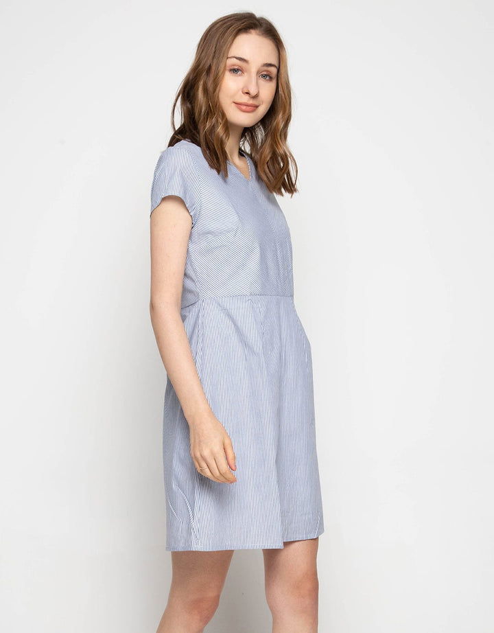 Edition Women V-Neck Stripe Dress