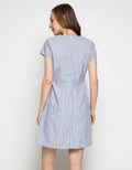 Edition Women V-Neck Stripe Dress