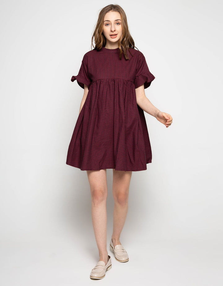 Edition Women Gathered Gingham Dress
