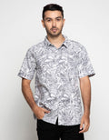 Gab's Shirt Casual Lengan Pendek Full Print Leaf