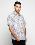 Gab's Shirt Casual Lengan Pendek Full Print Leaf