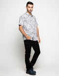 Gab's Shirt Casual Lengan Pendek Full Print Leaf