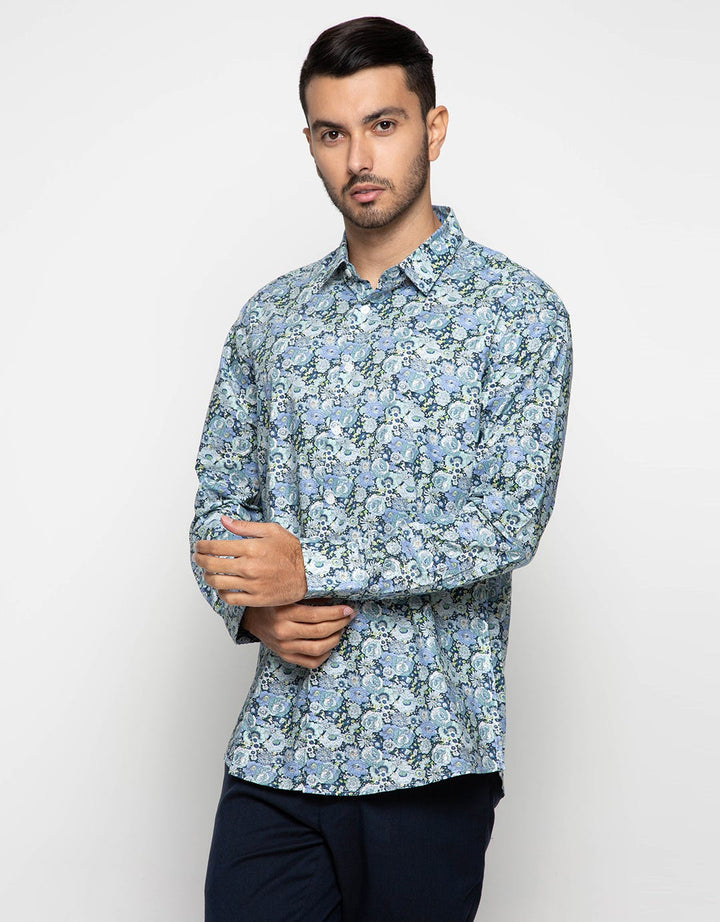 Izzue Kemeja Lengan Panjang Motif Print