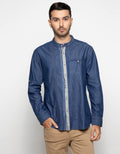 Watchout Jean's Long Slevees Shirt With Shanghai Collar
