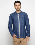 Watchout Jean's Long Slevees Shirt With Shanghai Collar
