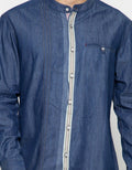 Watchout Jean's Long Slevees Shirt With Shanghai Collar