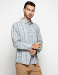 Watchout Casual Kemeja Stripe Lengan Panjang