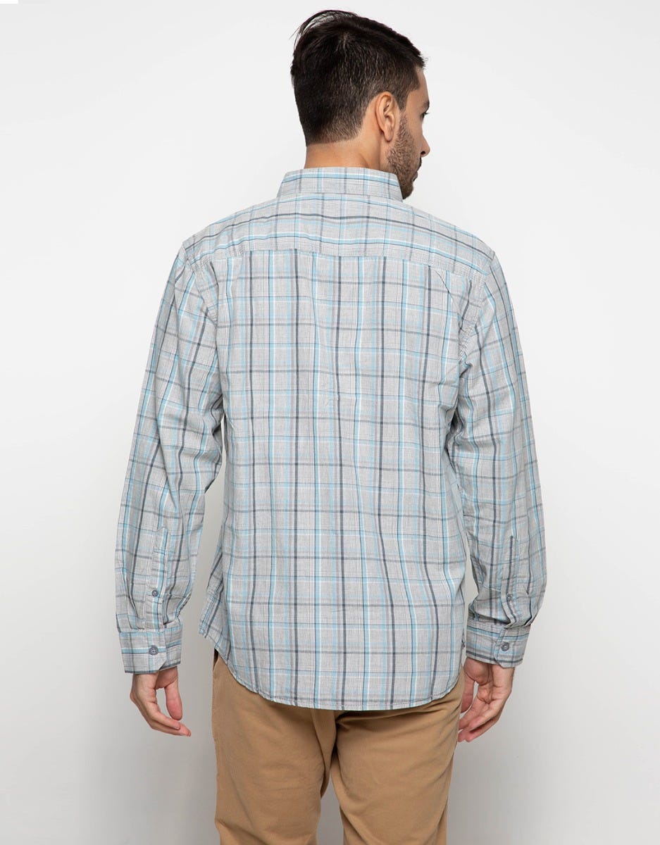 Watchout Casual Kemeja Stripe Lengan Panjang