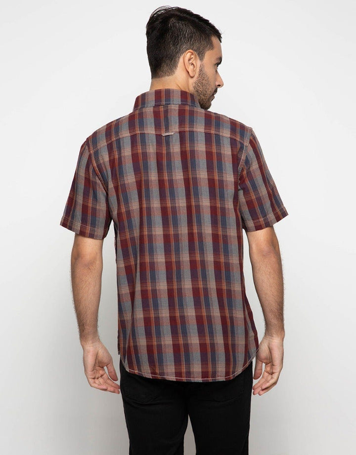 Watchout Casual Kemeja Lengan Pendek Print Stripe