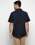 Watchout Casual Leaf Motif Short Sleeve Shirt