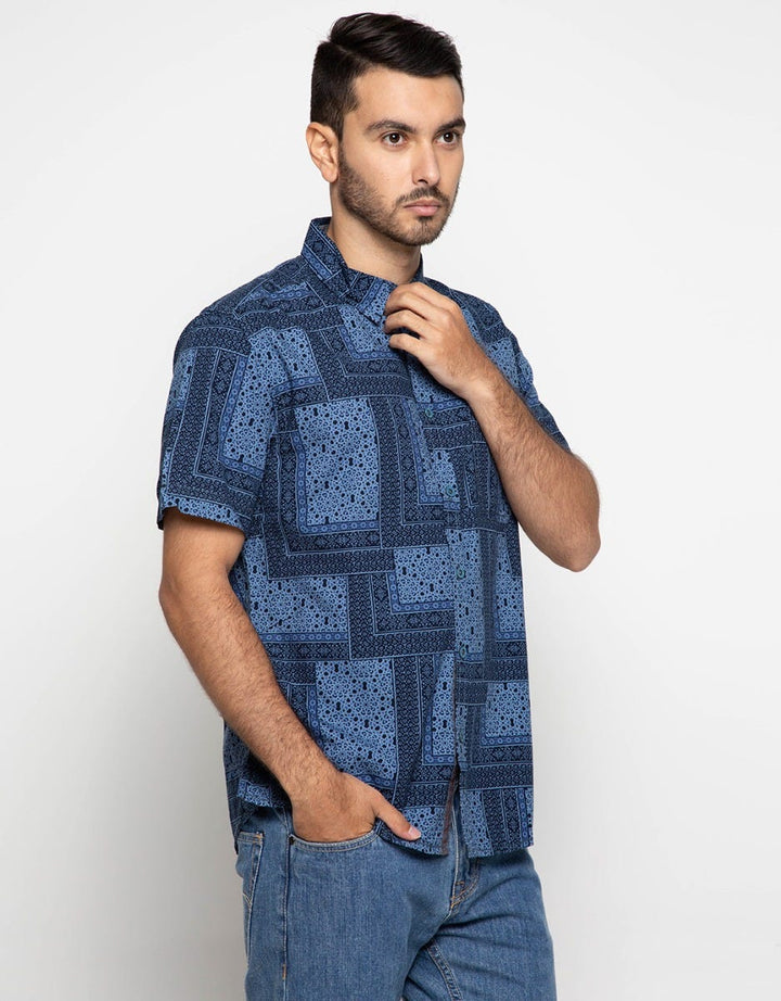 Watchout Casual Abstract Motif Short Sleeve Shirt