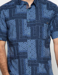 Watchout Casual Abstract Motif Short Sleeve Shirt
