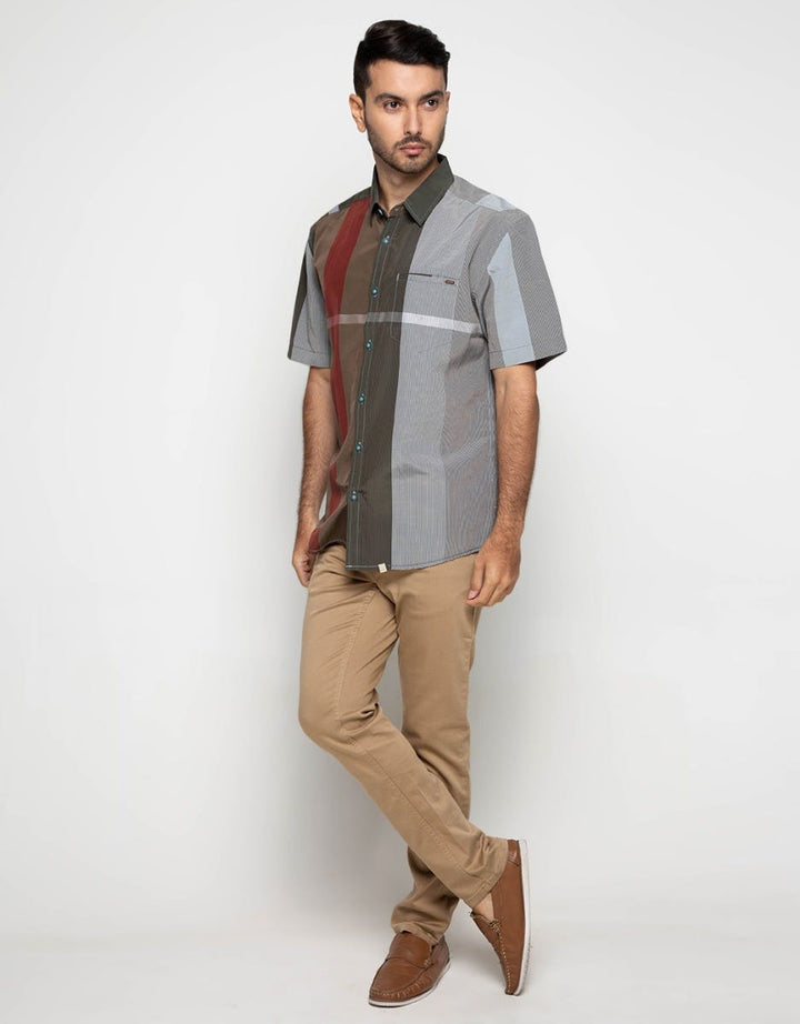 Watchout Casual Kemeja Stripe Two Tone