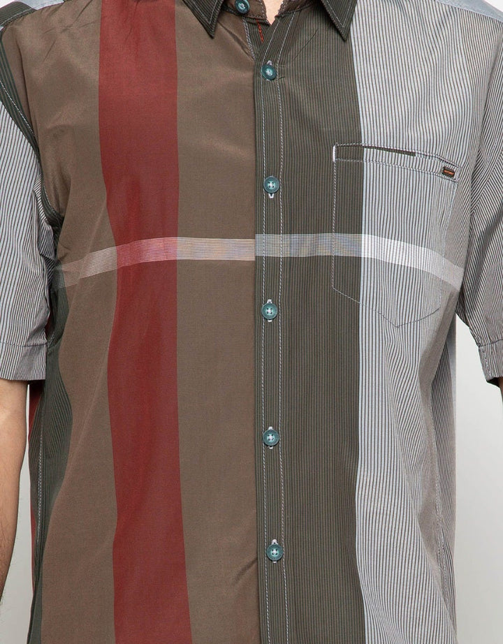 Watchout Casual Kemeja Stripe Two Tone